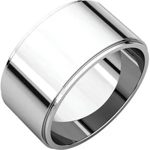 10K White 6mm Flat Edge Band