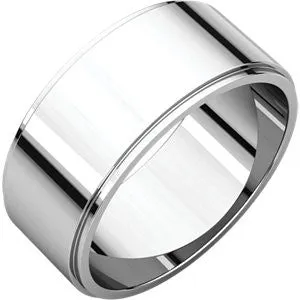 10K White 6mm Flat Edge Band