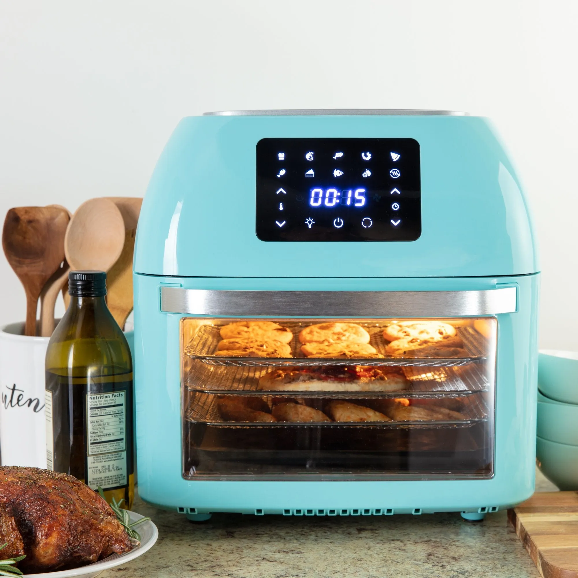 16.9qt 1800W 10-in-1 XXXL Air Fryer Countertop Oven, Rotisserie, Dehydrator