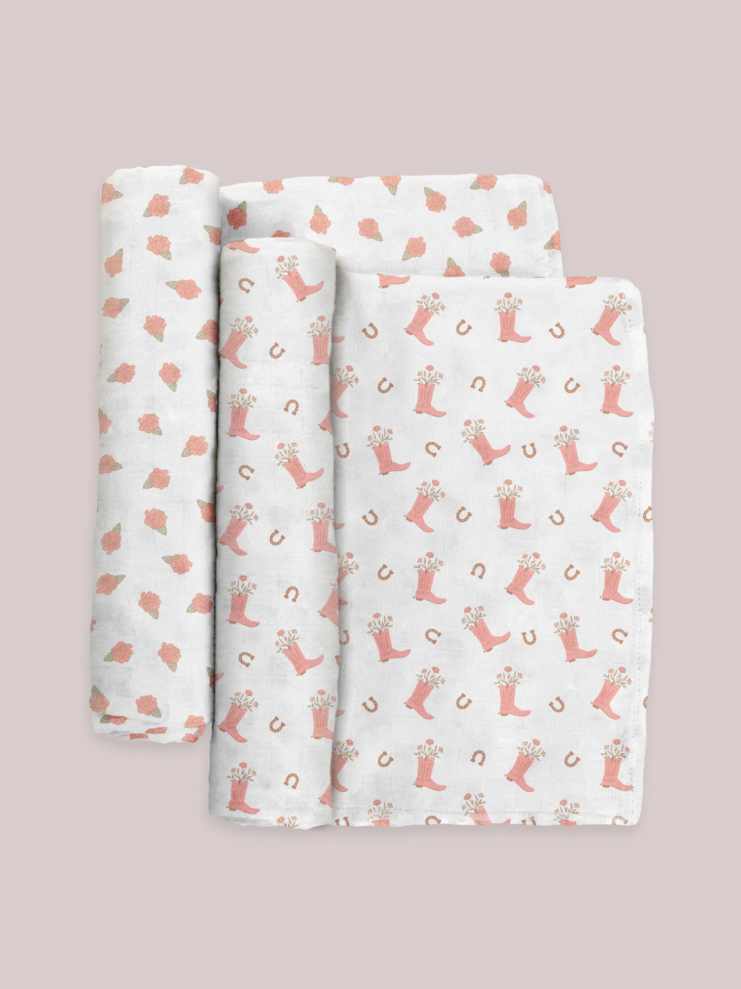 2-Pack Square Swaddle Blanket Set - Bloomin' Boot