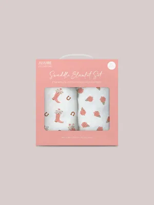 2-Pack Square Swaddle Blanket Set - Bloomin' Boot