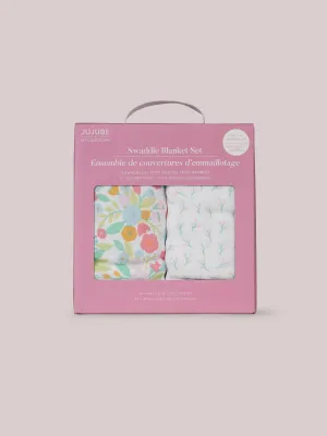 2-Pack Square Swaddle Blanket Set- Sweet Daisy