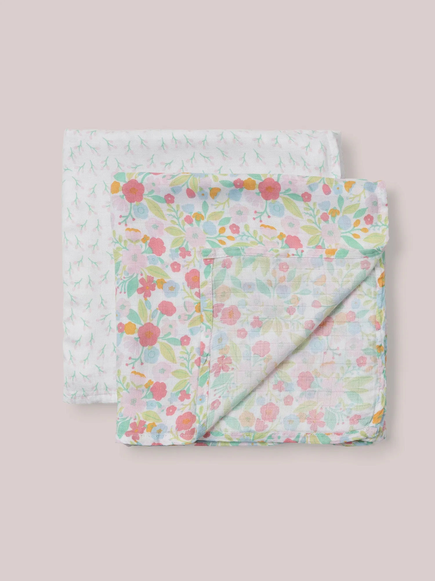 2-Pack Square Swaddle Blanket Set- Sweet Daisy