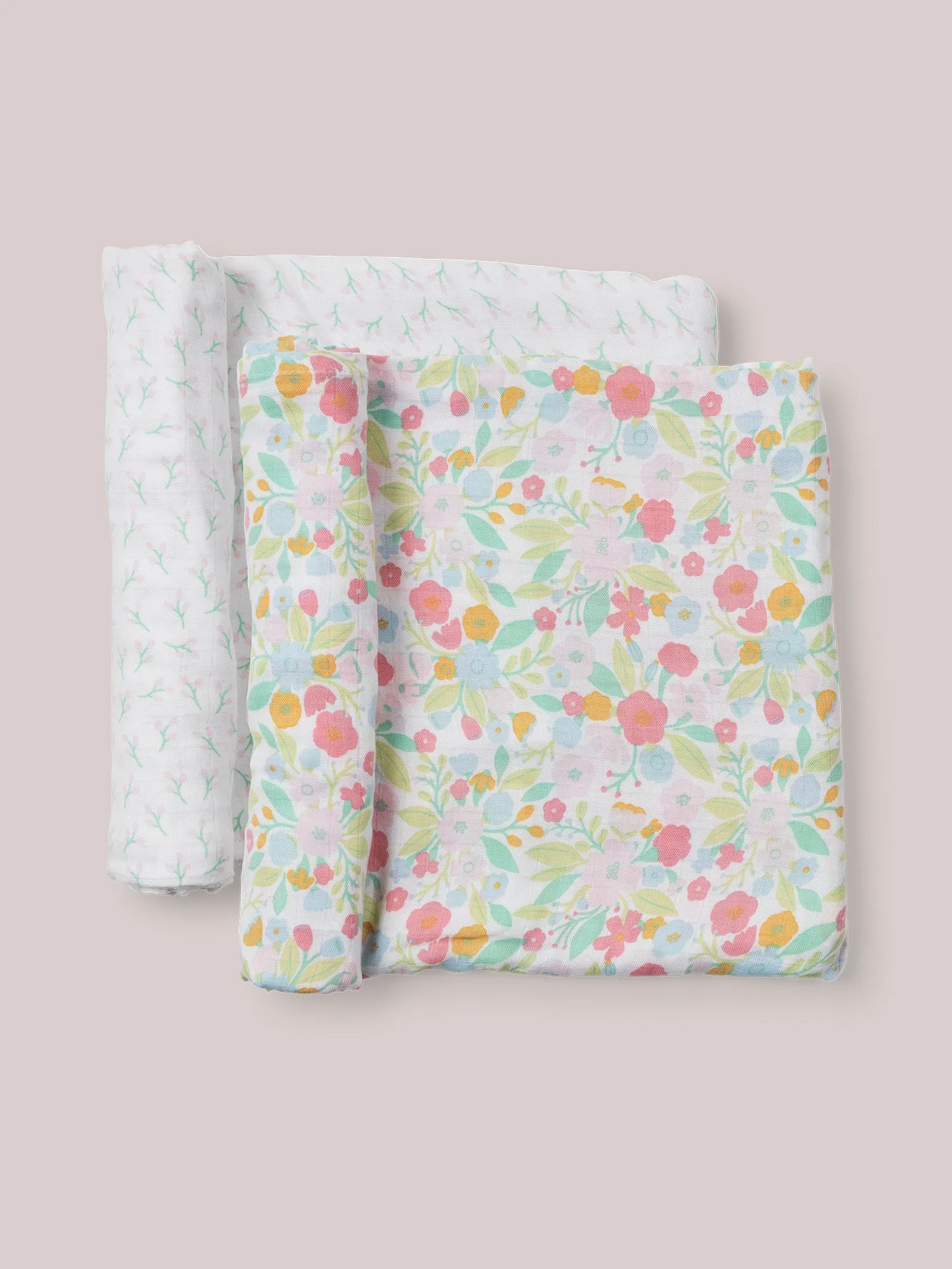 2-Pack Square Swaddle Blanket Set- Sweet Daisy