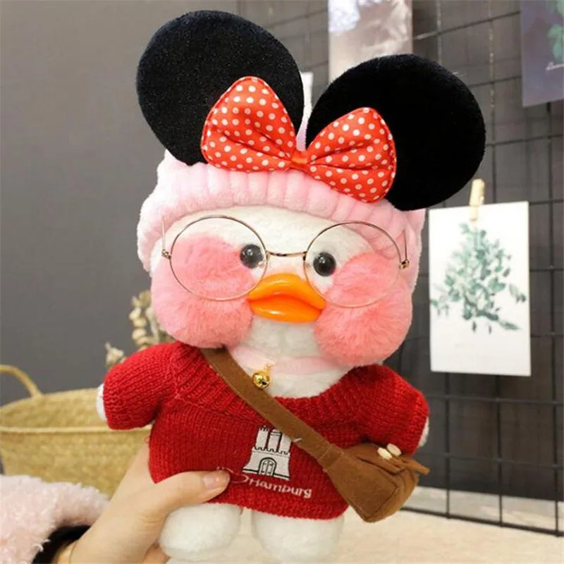 30cm Cute Plushie Lalafanfan Yellow Duck Stuffed Animals Soft Plush Toys for Girls Kids Kawaii Doll Birthday Christmas Gift