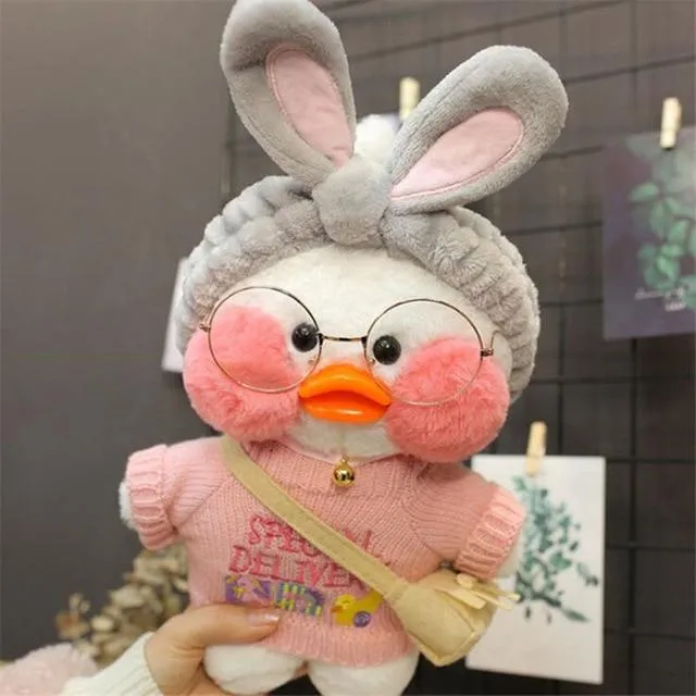 30cm Cute Plushie Lalafanfan Yellow Duck Stuffed Animals Soft Plush Toys for Girls Kids Kawaii Doll Birthday Christmas Gift