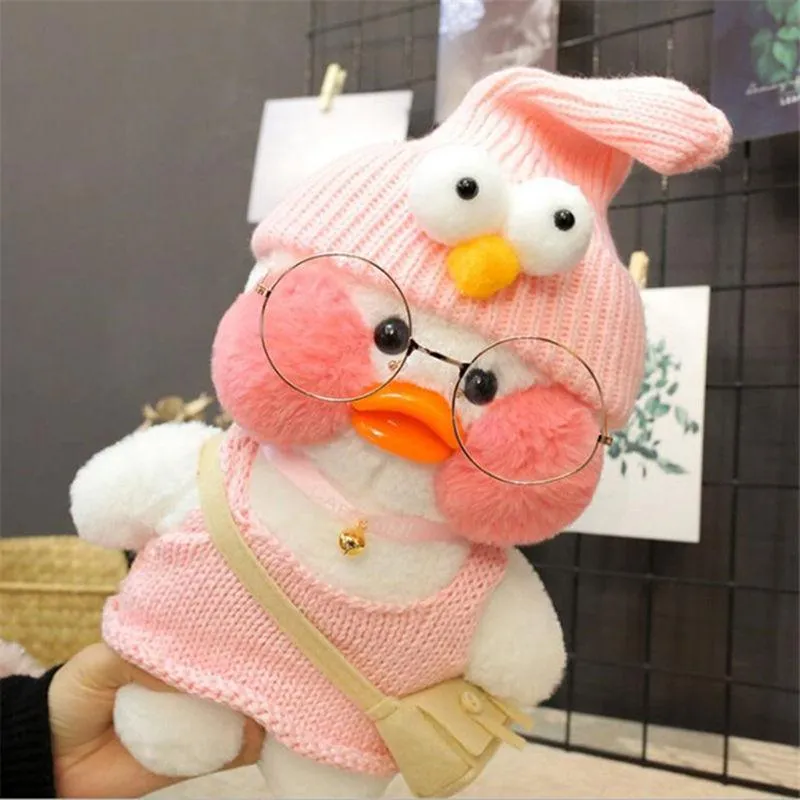 30cm Cute Plushie Lalafanfan Yellow Duck Stuffed Animals Soft Plush Toys for Girls Kids Kawaii Doll Birthday Christmas Gift