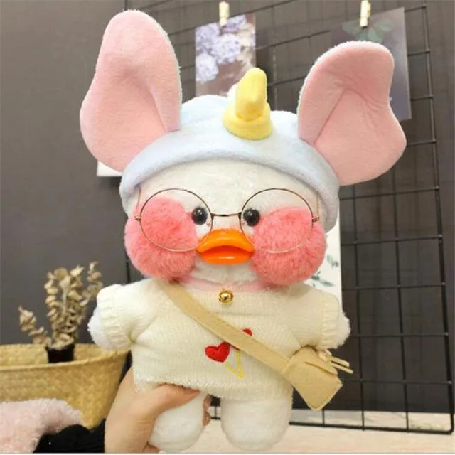 30cm Cute Plushie Lalafanfan Yellow Duck Stuffed Animals Soft Plush Toys for Girls Kids Kawaii Doll Birthday Christmas Gift