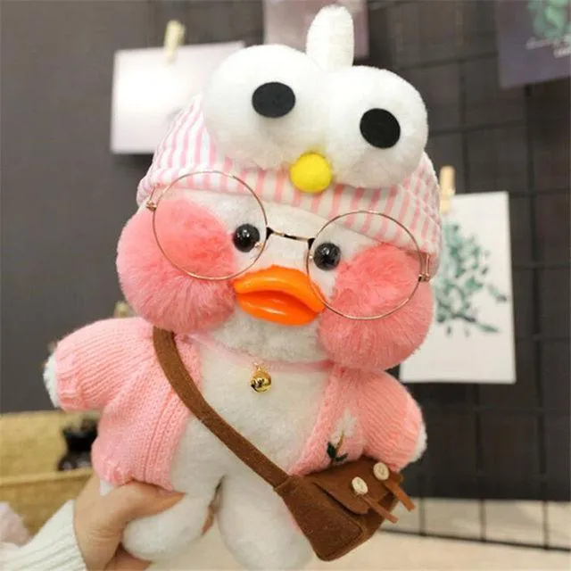 30cm Cute Plushie Lalafanfan Yellow Duck Stuffed Animals Soft Plush Toys for Girls Kids Kawaii Doll Birthday Christmas Gift