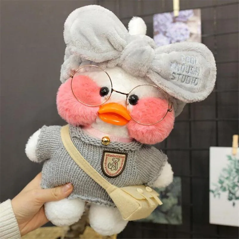 30cm Cute Plushie Lalafanfan Yellow Duck Stuffed Animals Soft Plush Toys for Girls Kids Kawaii Doll Birthday Christmas Gift