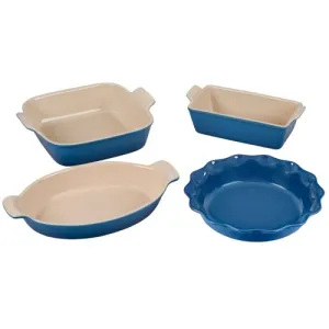 4pc Heritage Stoneware Bakeware Set, Marseille