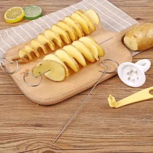 6Piece Potato Slicers Portable Whirlwind BBQ Skewers for Camping  Barbecue