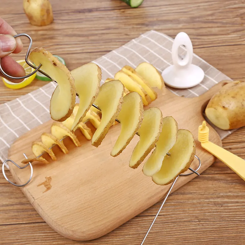 6Piece Potato Slicers Portable Whirlwind BBQ Skewers for Camping  Barbecue