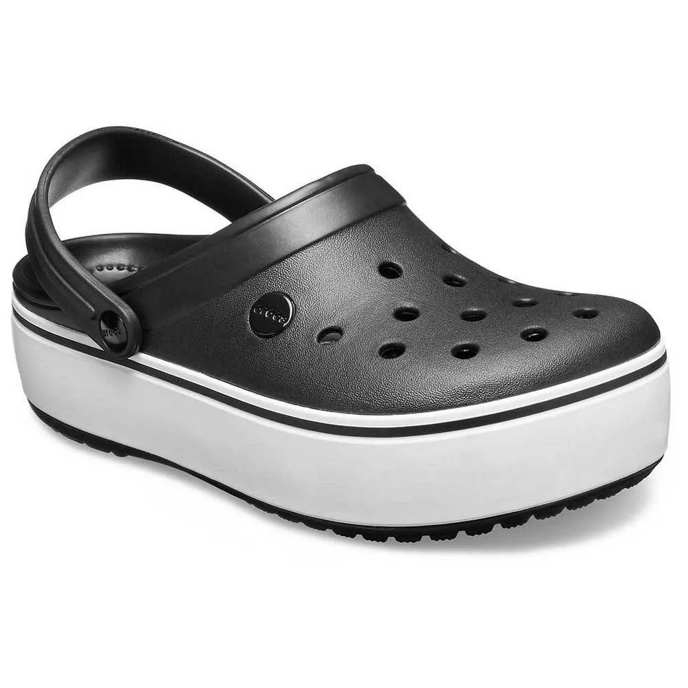 Authentic Crocs Crocband Platform Clog - Black/ White