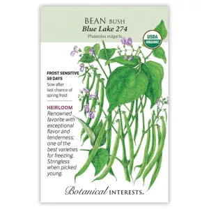 Bean Bush (green) Blue Lake 274 Org Seed Pkt