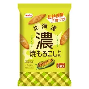 Befco Roasted Hokkaido Corn Flavor Senbei Oval Rice Crackers 51g (Pack of 6)