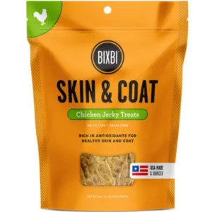 Bixbi Skin & Coat Chicken Jerky Grain-Free Dog Treats 142g