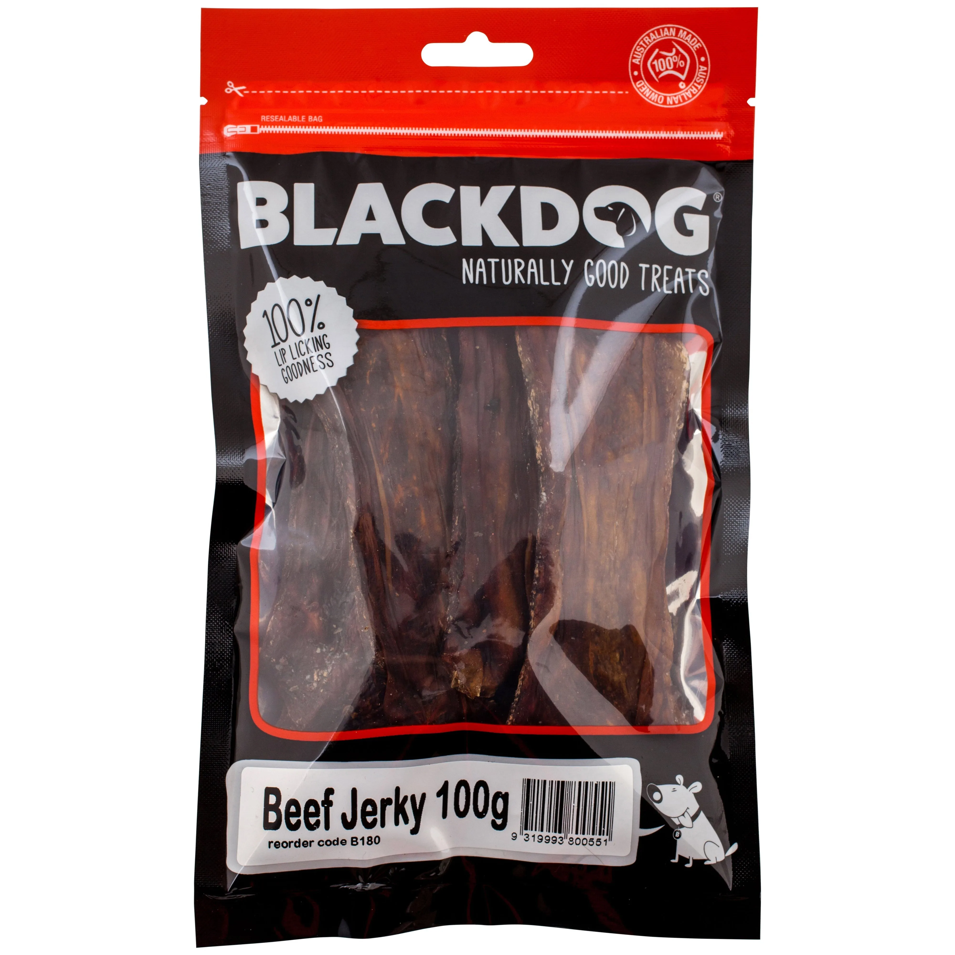 Blackdog Beef Jerky Dog Treats 100g