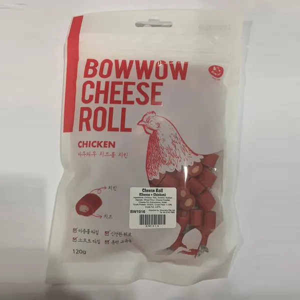 Bow Wow Dog Treat Cheese Roll - Cheese & Chicken 120g (BW1016)