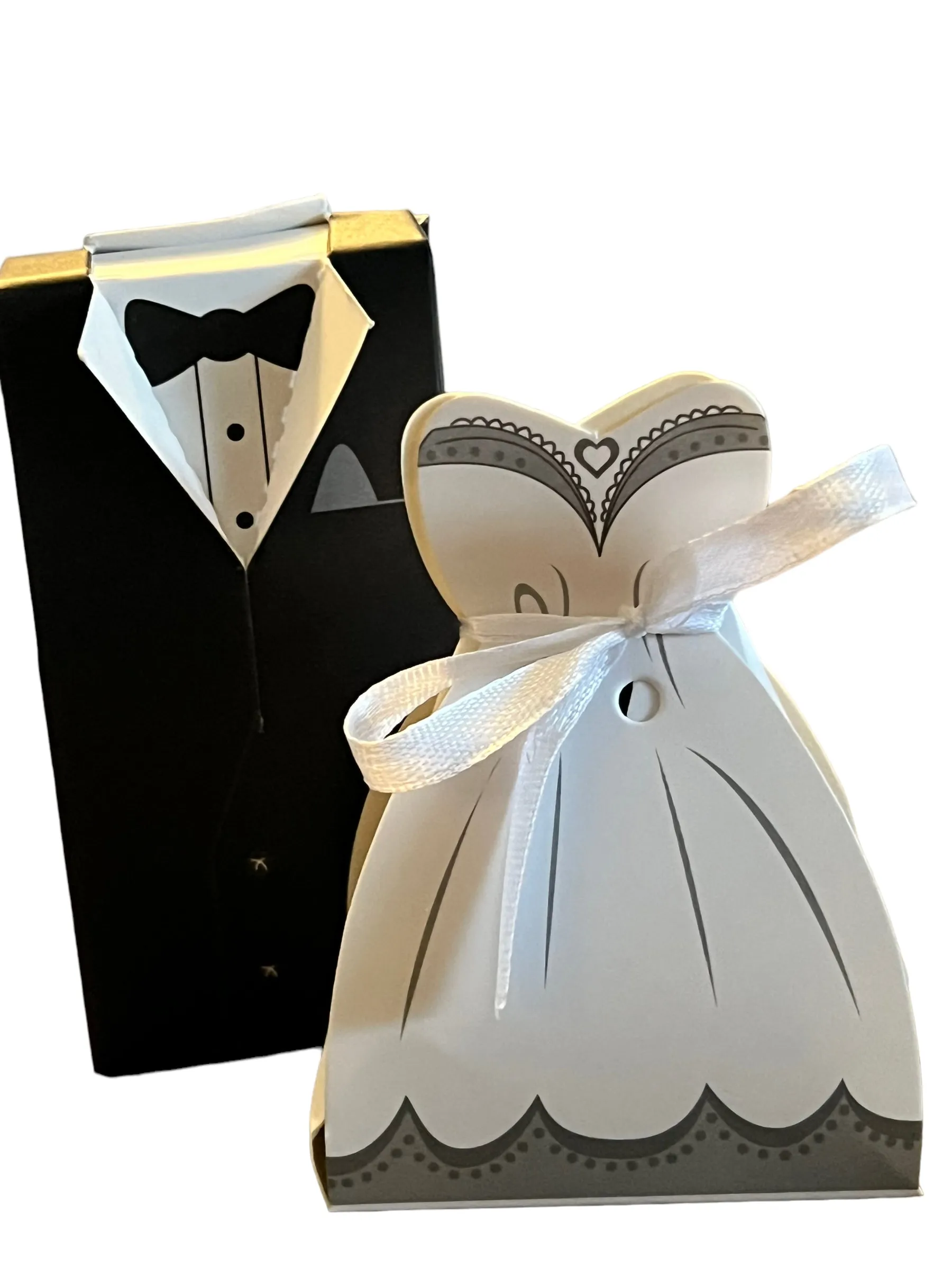 Bride and Groom shaped Party Favors Filled with Freeze Dried Candy