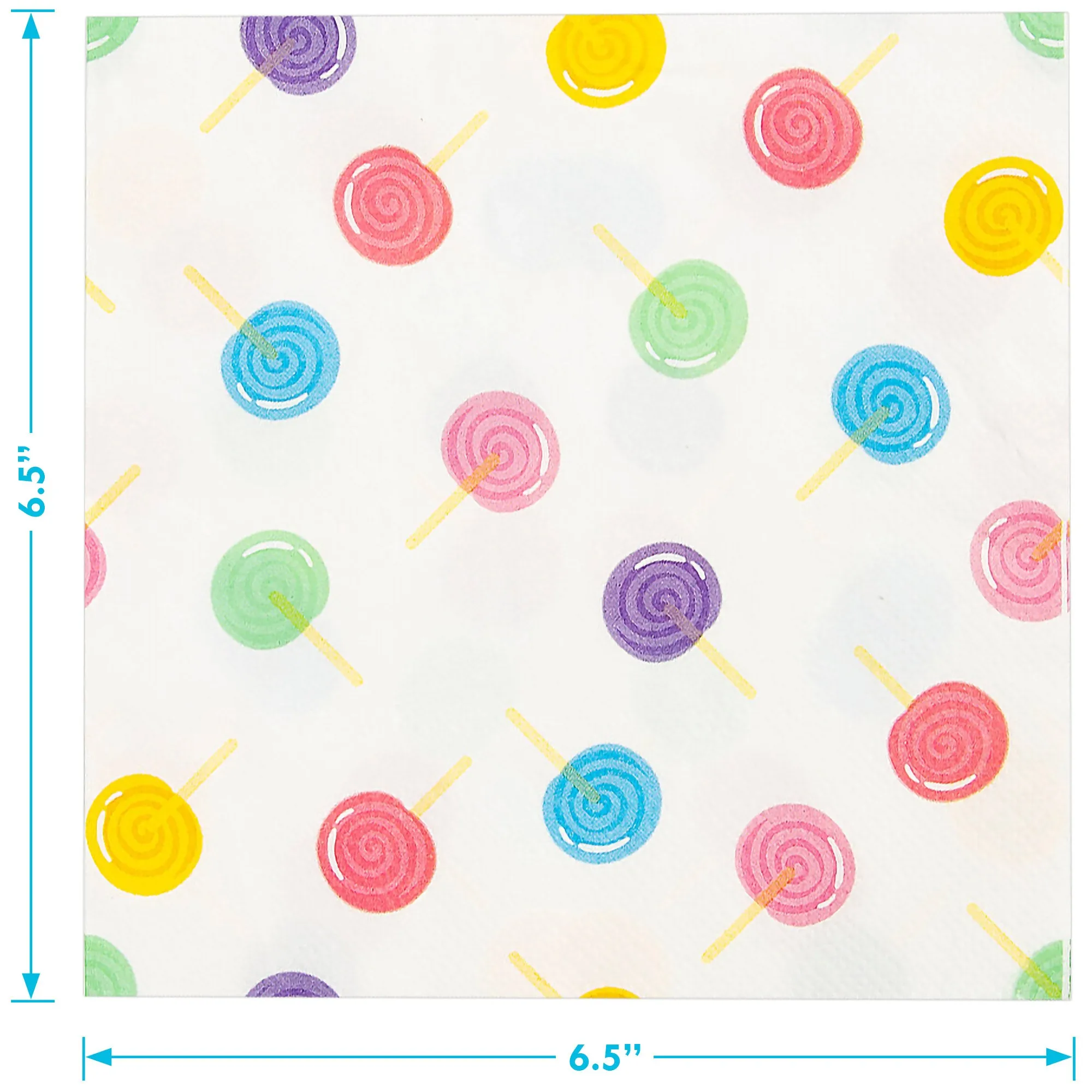 Candy Party Lollipop and Sweets Paper Dinner Plates and Napkins (Serves 16)