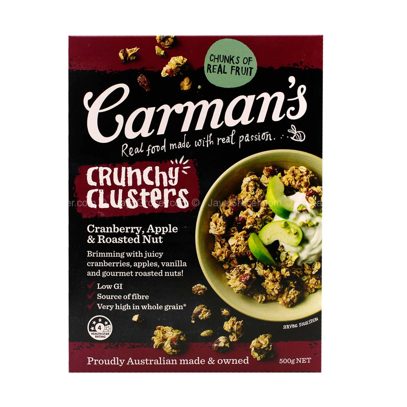 CARMANS CLUSTERS C/BERY,APPLE&NUT 450G*1