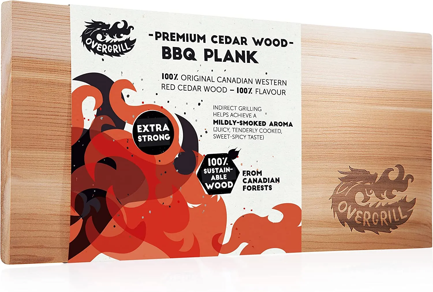 Cedar Plank For Grilling: Xxl Bbq Grill Wood Plank  Extra Thick Canadian Red