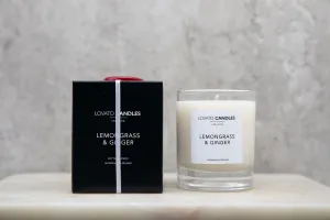 Clear Scented Candle with Luxury Black Box - Lemongrass & Ginger