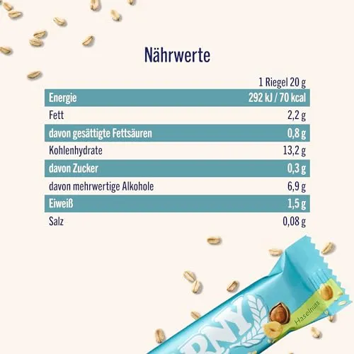 Corny Free Hazelnut Muesli Bars, No Added Sugar, 71 kcal/Bar, 60x20g | Healthy Snack for On-the-Go Energy