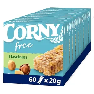 Corny Free Hazelnut Muesli Bars, No Added Sugar, 71 kcal/Bar, 60x20g | Healthy Snack for On-the-Go Energy