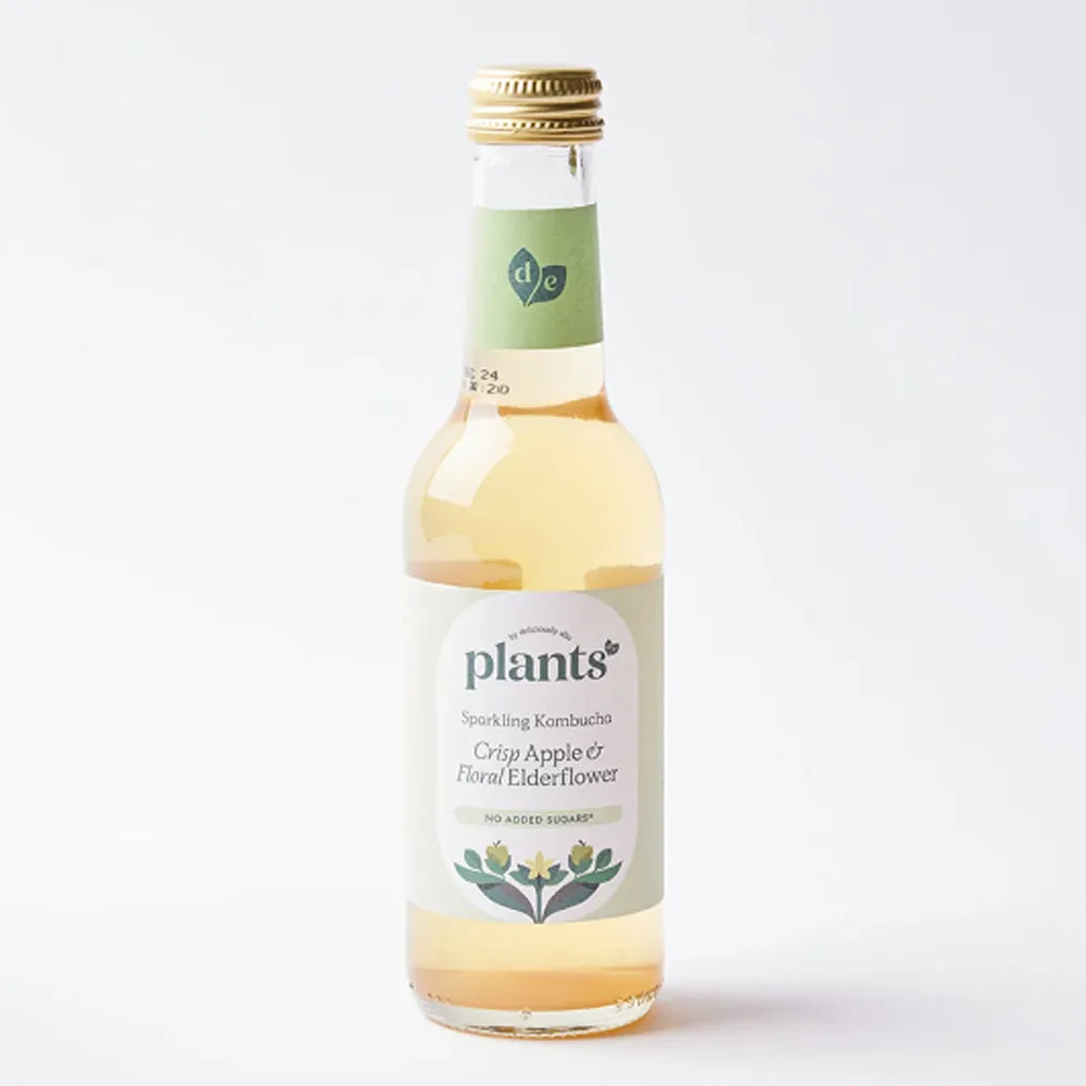 Deliciously Ella Plants Crisp Apple & Floral Elderflower Sparkling Kombucha