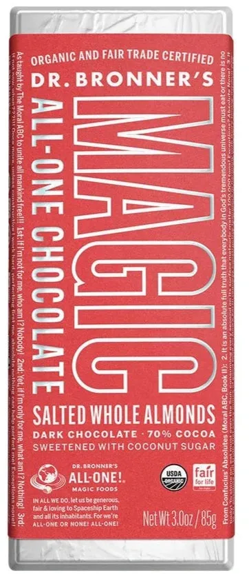 Dr. Bronner's Organic Dark Chocolate Bar Almond Butter 2.93oz