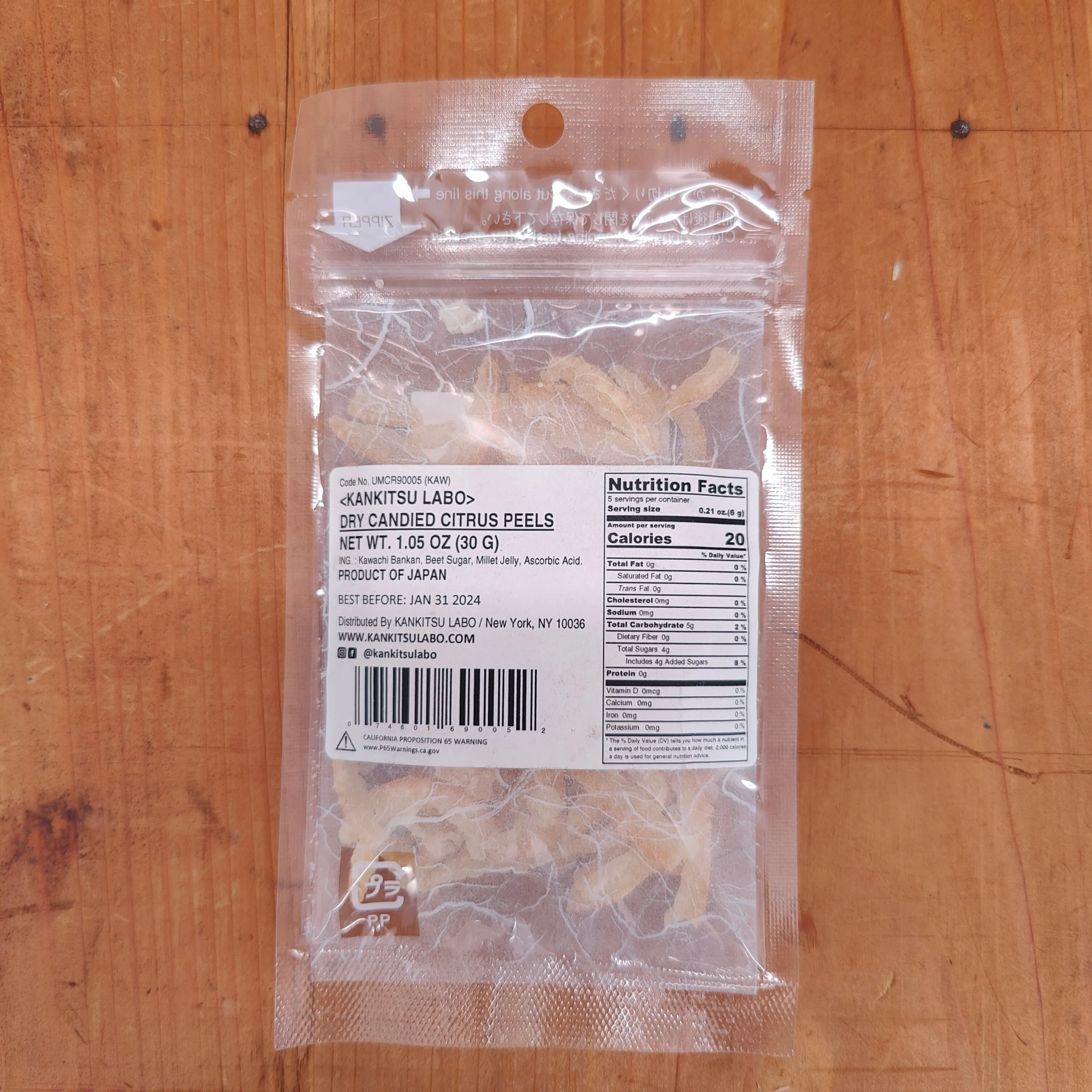 Dry Candied Japanese Citrus Peels - 1.05oz