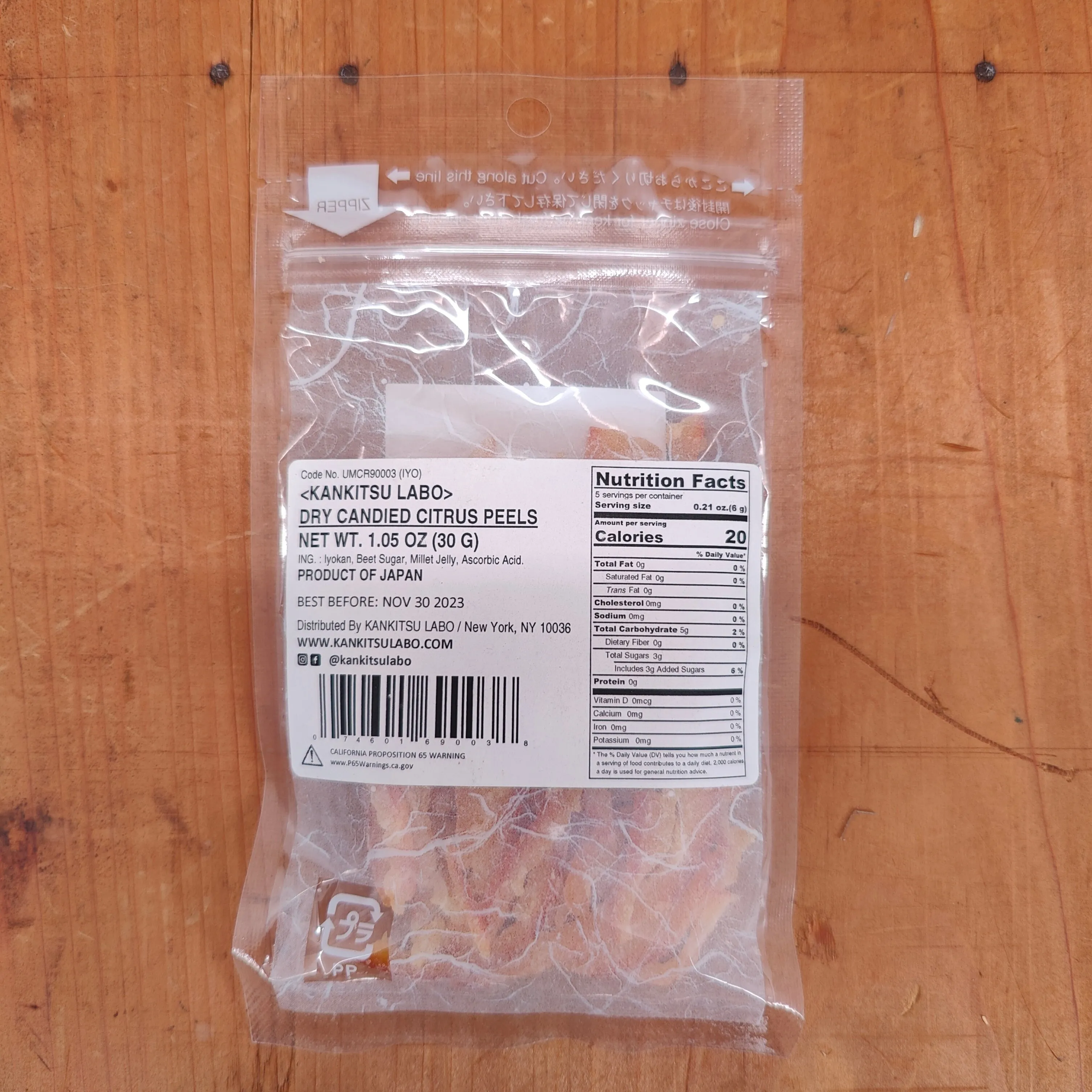 Dry Candied Japanese Citrus Peels - 1.05oz