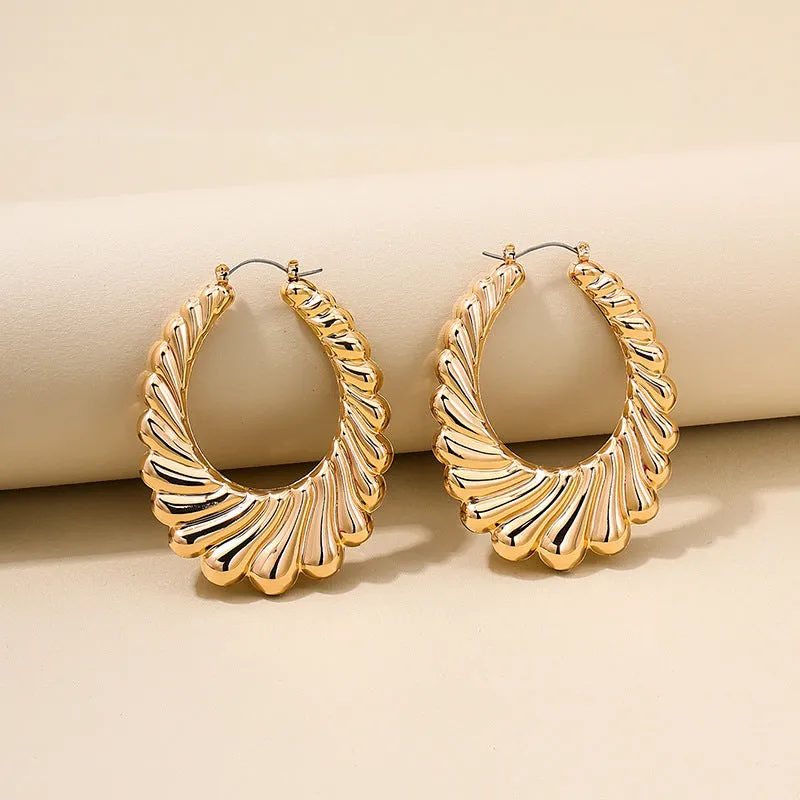 Exaggerated Geometric Metal Earrings Set by Planderful - Vienna Verve Collection