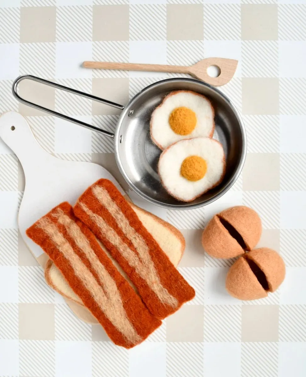 Felt Bacon and Egg Breakfast Set - Tara Treasures