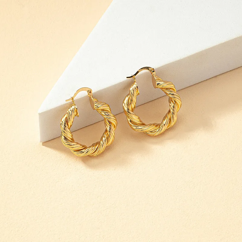 Golden Circle Twist Earrings - Vienna Verve Collection