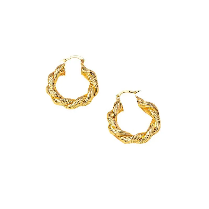 Golden Circle Twist Earrings - Vienna Verve Collection