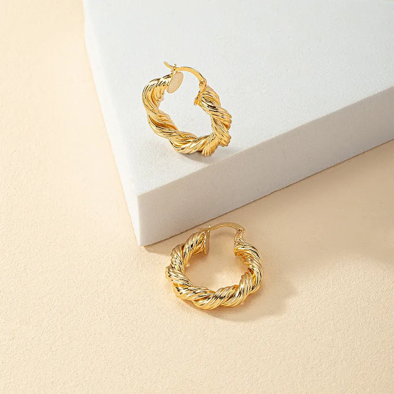 Golden Circle Twist Earrings - Vienna Verve Collection