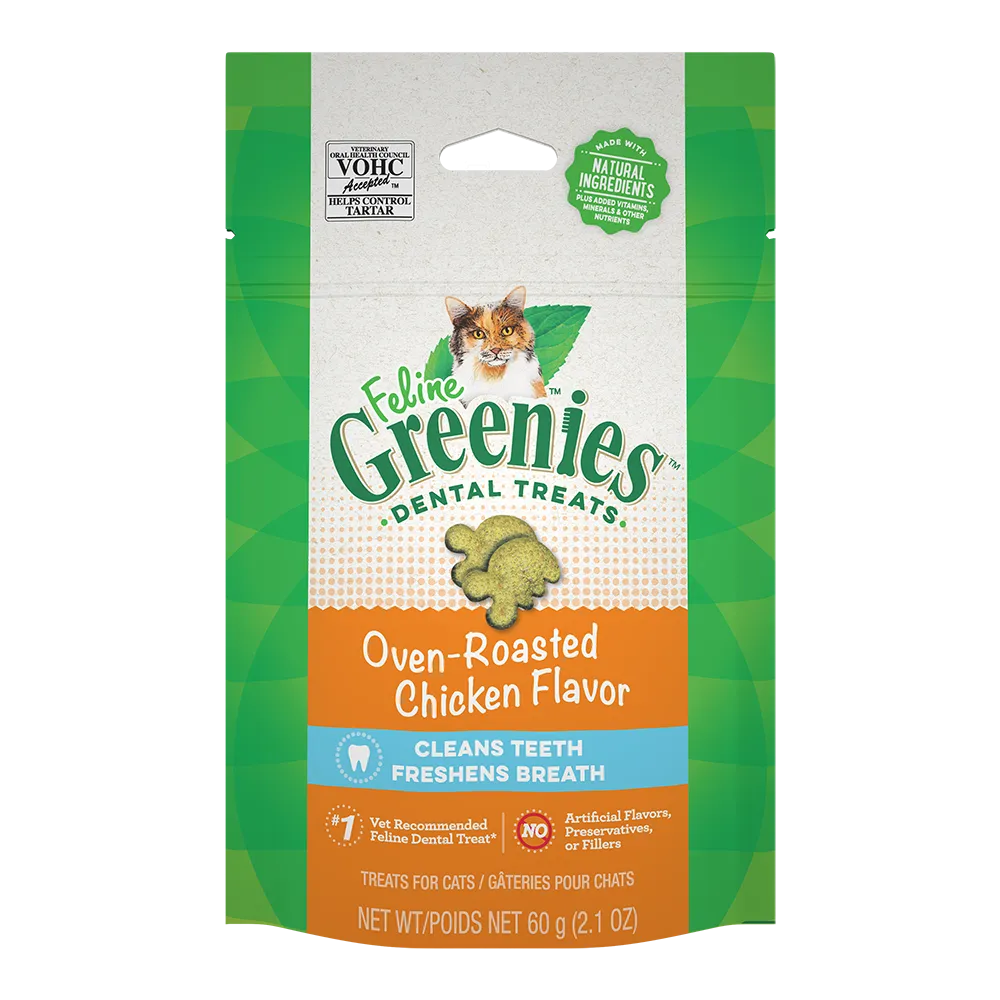 Greenies Cat Dental Treats - Oven-Roasted Chicken Flavor 2.1oz