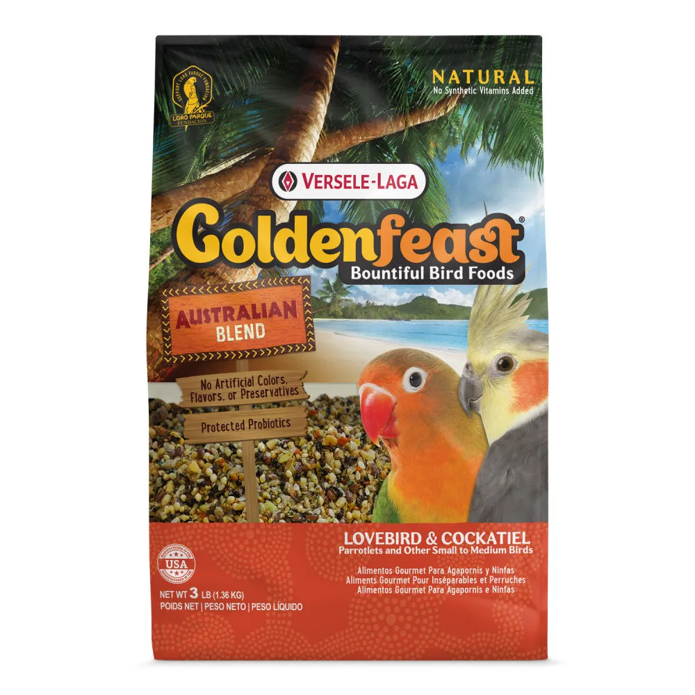 Higgins Versele-Laga Goldenfeast Australian Blend Bird Food for Lovebirds & Tiels & Parrotlets