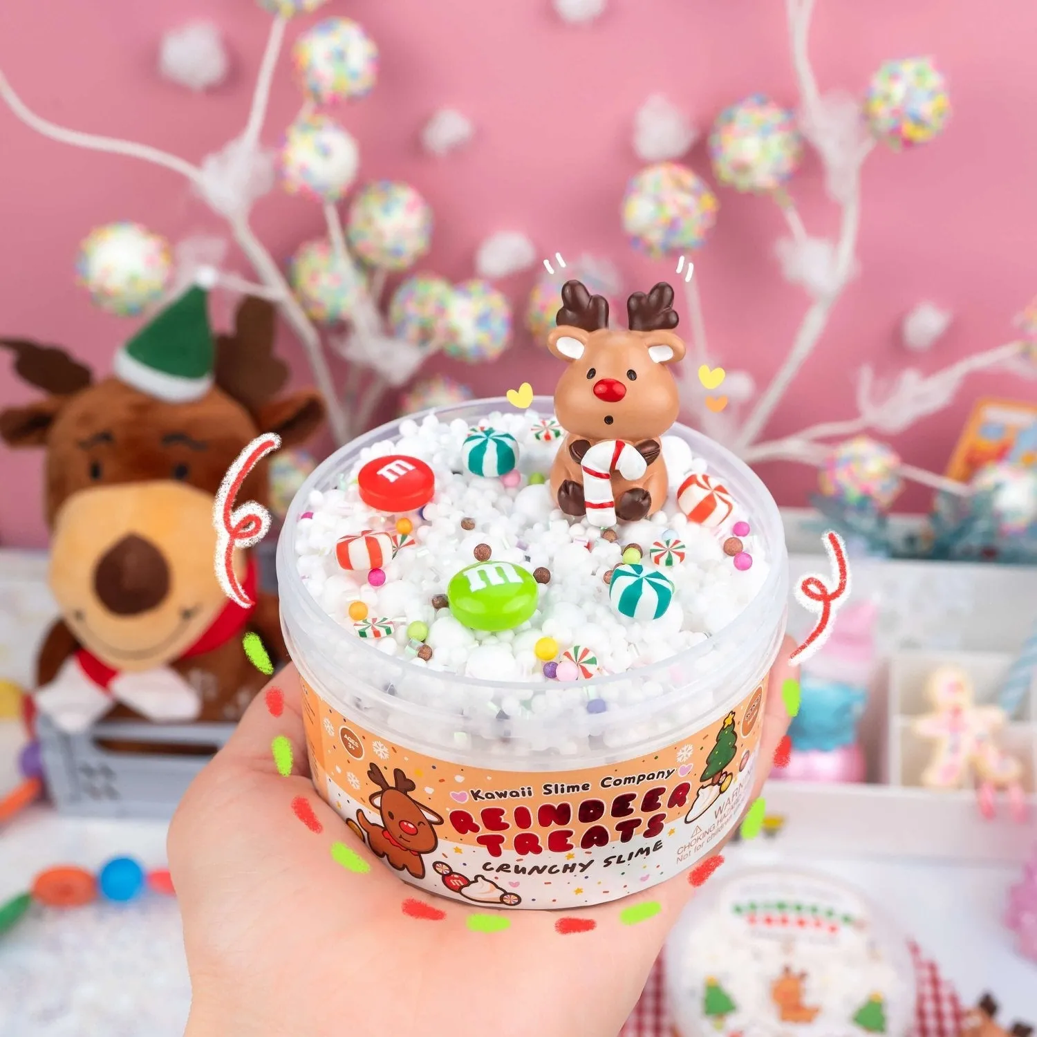 Kawaii Slime - Holiday Reindeer Treats Crunchy Slime