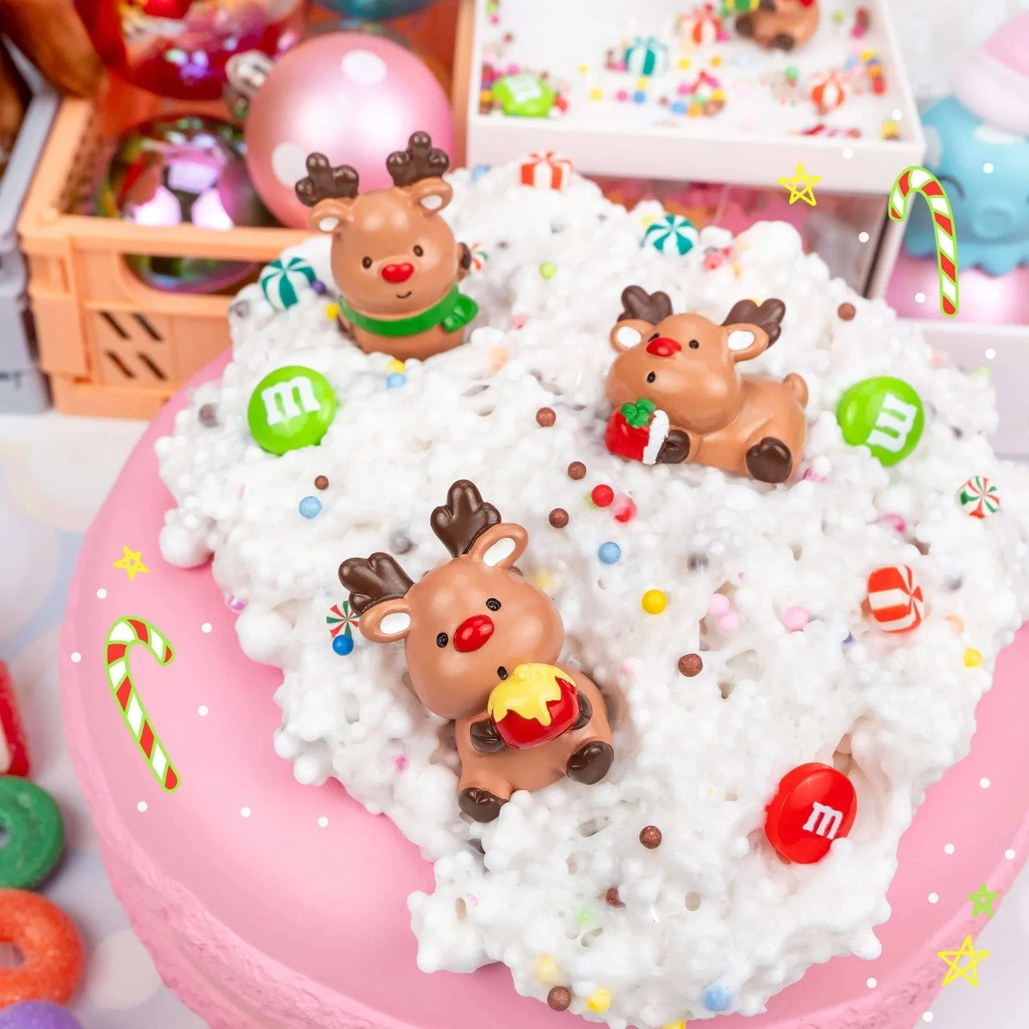 Kawaii Slime - Holiday Reindeer Treats Crunchy Slime