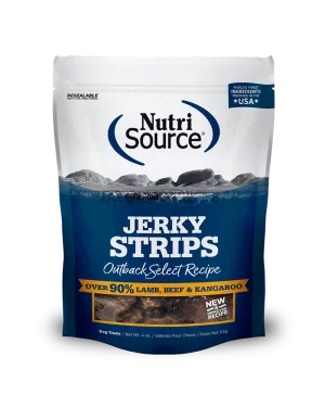 NutriSource Jerky Strips - Outback Select Dog Treats 4oz