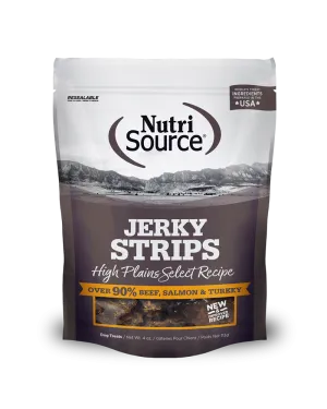 NutriSource  Jivin' Jerky Strips Beef, Salmon & Turkey Dog Treats 4oz