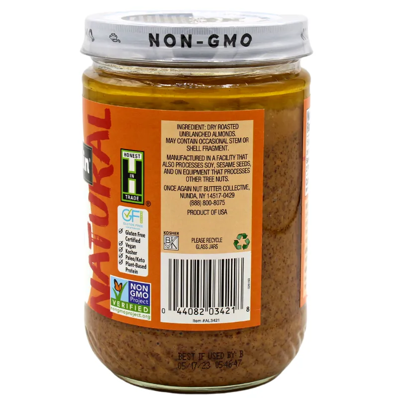 Once Again Almond Butter Crunchy Unsweetened & Roasted 16oz *TPR*