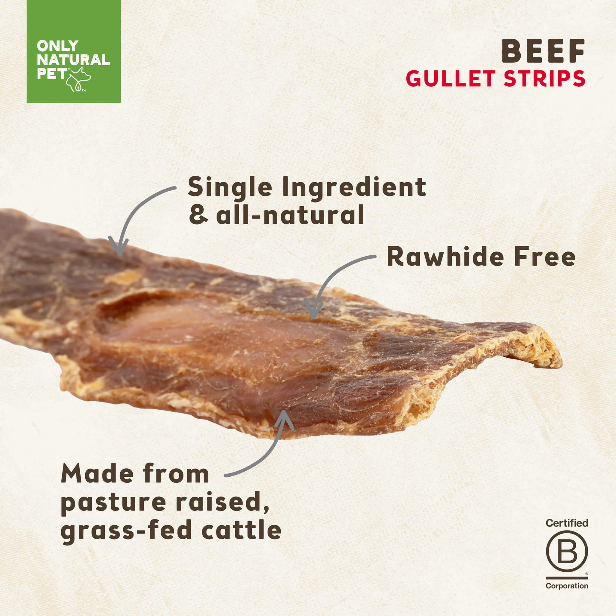 Only Natural Pet Beef Gullet Strips for Dogs