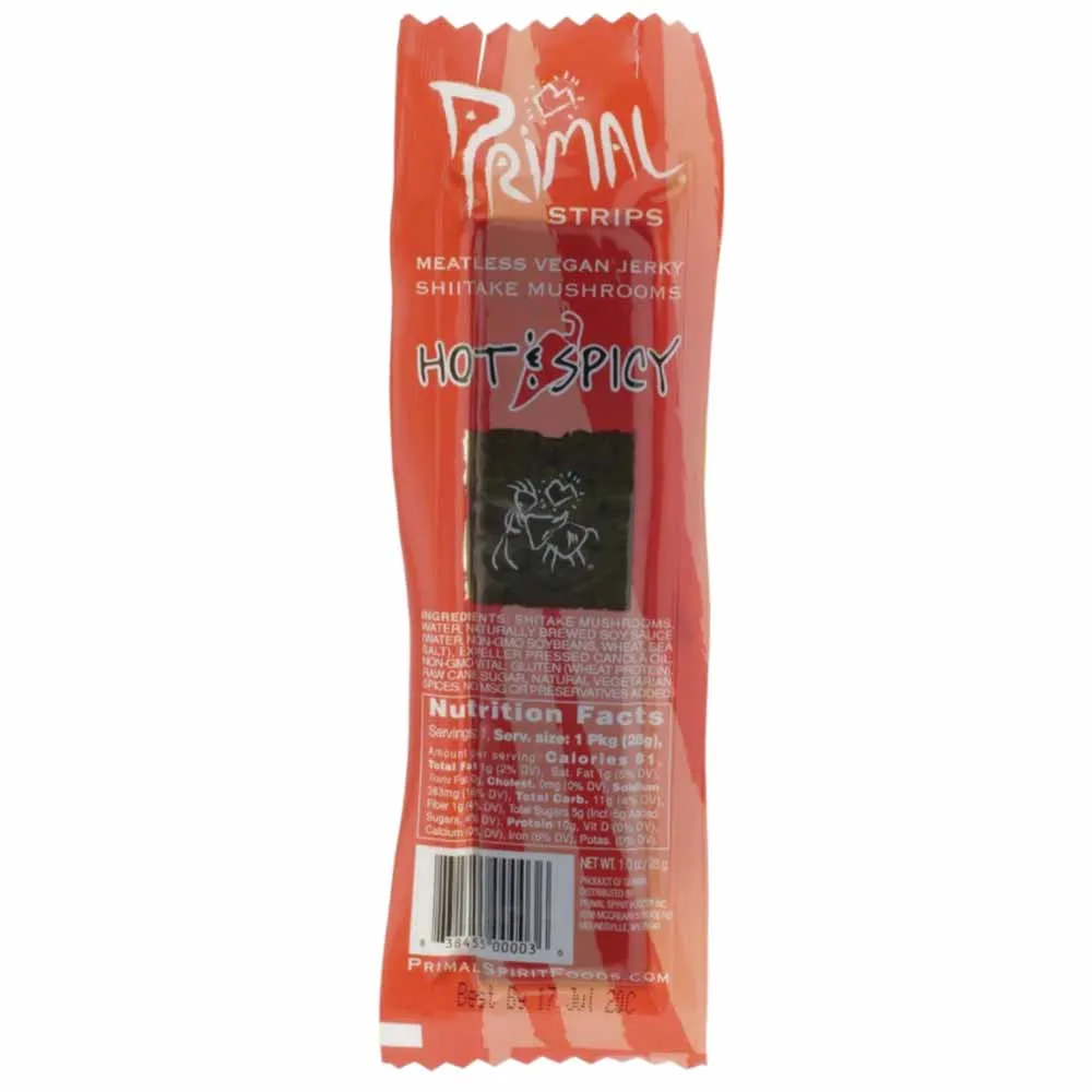 Primal Strips Hot & Spicy Vegan Jerky