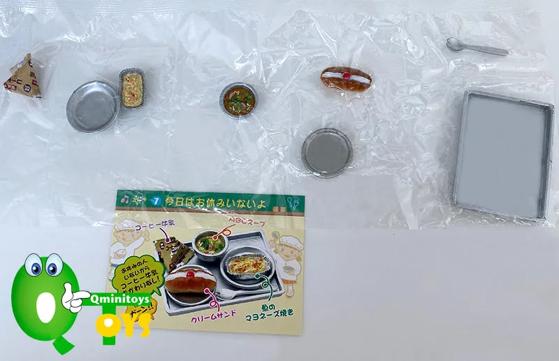 Rare 2006 Re-Ment School Lunch Meal Set Full Set of 10 pcs (Outer box was color fading) <Free Shipping>