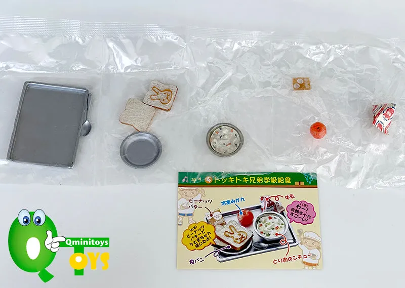 Rare 2006 Re-Ment School Lunch Meal Set Full Set of 10 pcs (Outer box was color fading) <Free Shipping>